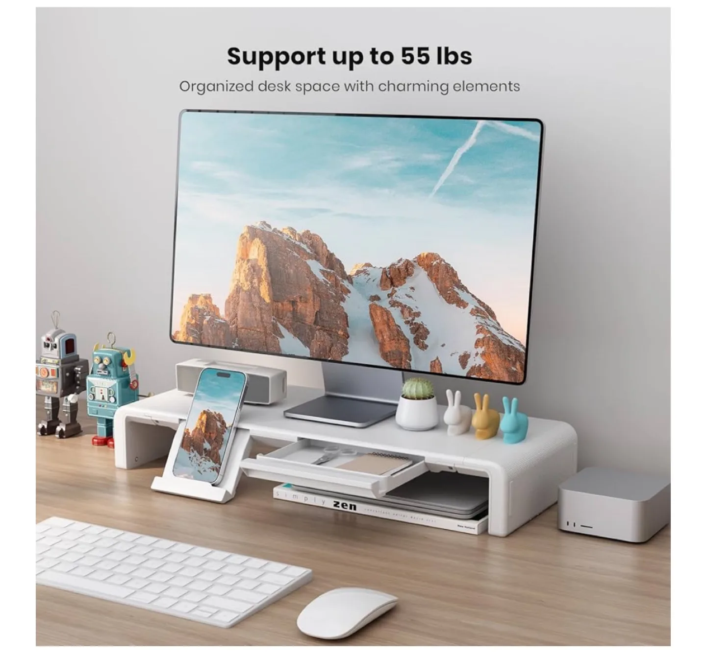 Klearlook Monitor Stand Riser - White image indicator(2)