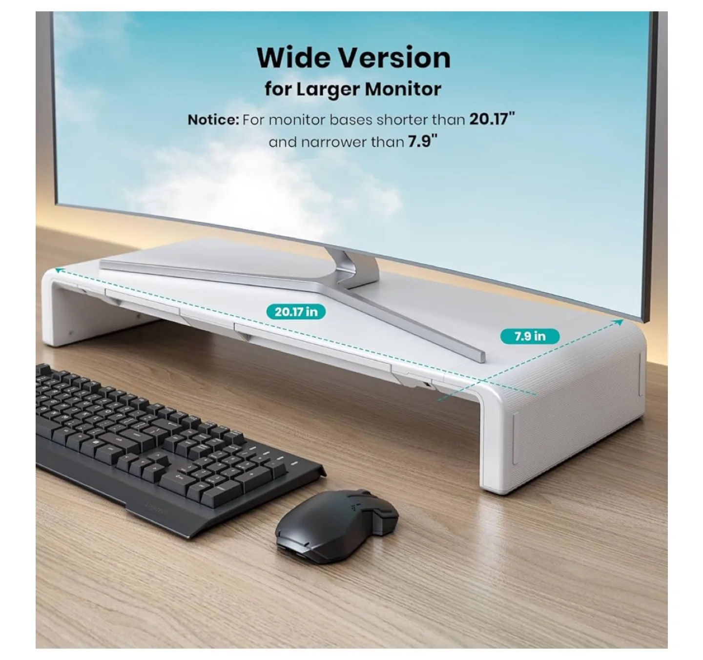 Klearlook Monitor Stand Riser - White image indicator(5)