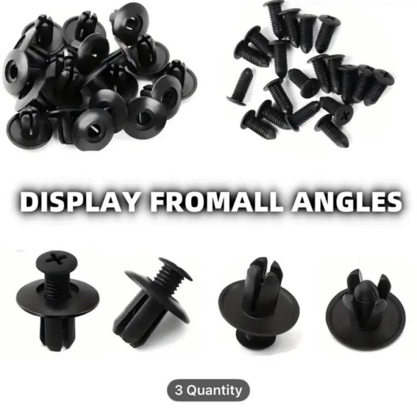 100pcs Black Plastic Rivets - Wall Mount Easy Install - photo 3