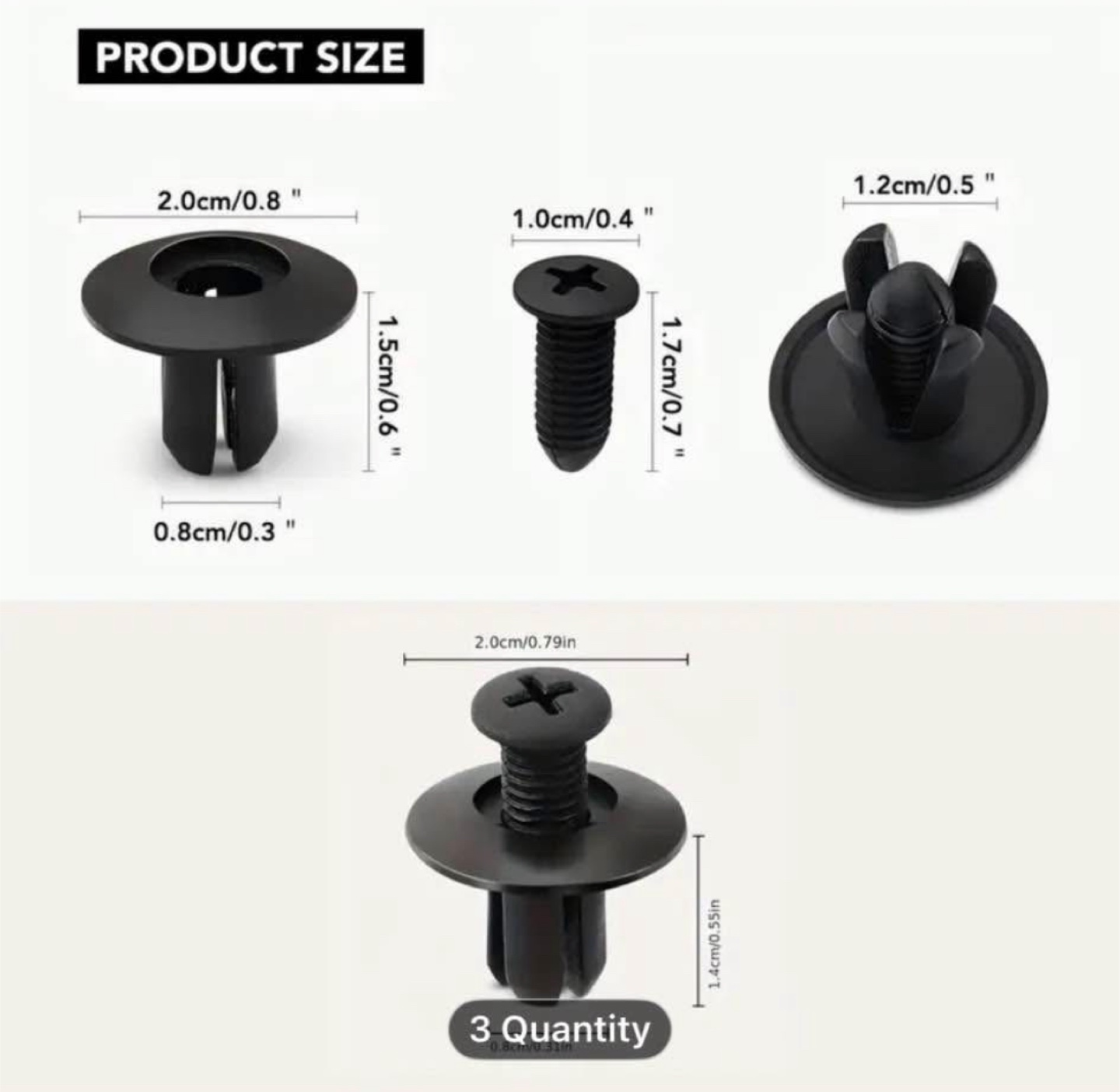 100pcs Black Plastic Rivets - Wall Mount Easy Install - photo 5