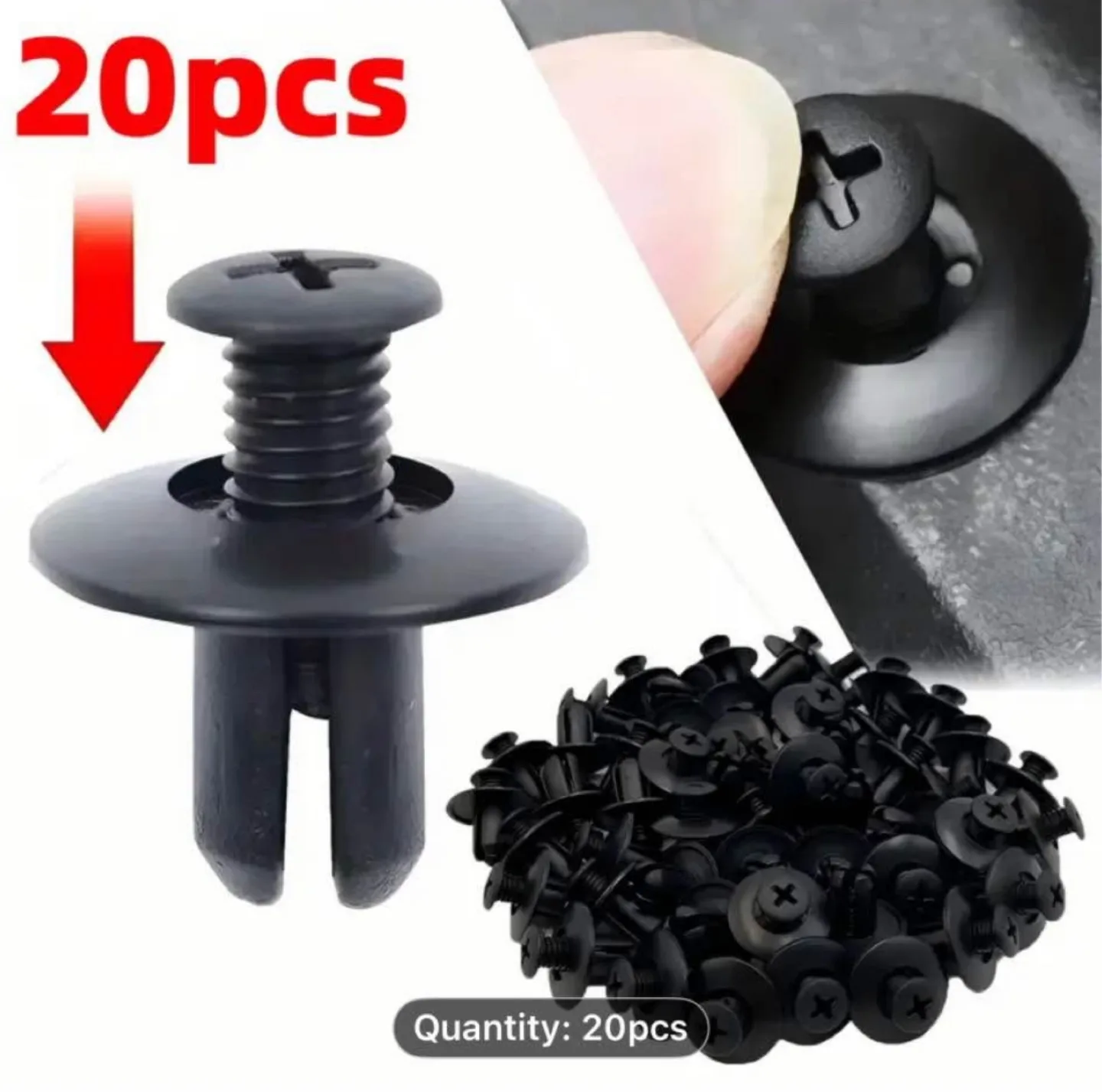 100pcs Black Plastic Rivets - Wall Mount Easy Install image indicator(9)