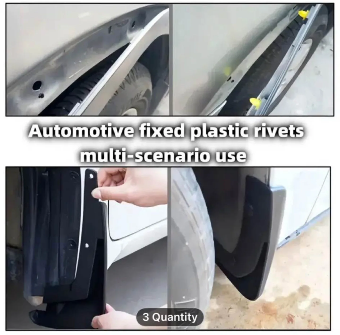 100pcs Black Plastic Rivets - Wall Mount Easy Install image indicator(8)
