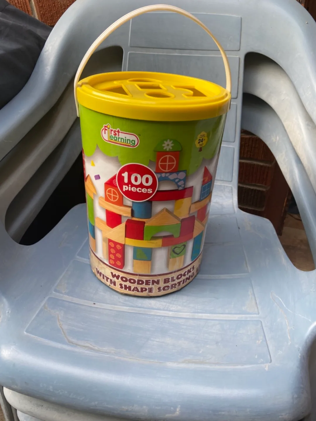 First Learning Wooden Blocks with Shape Sorting Lid thumbnail