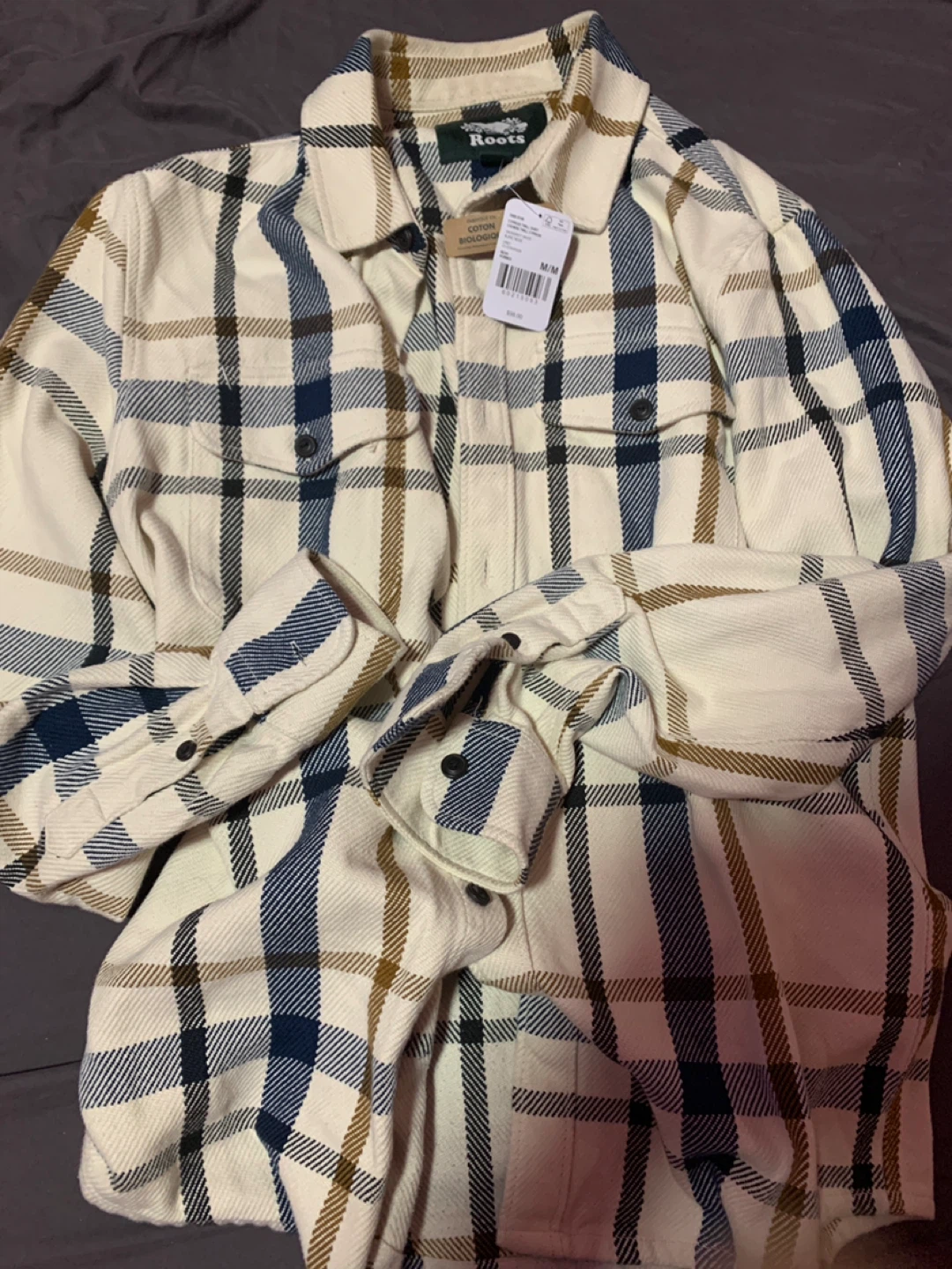 Roots Plaid Flannel Shirt - Size M