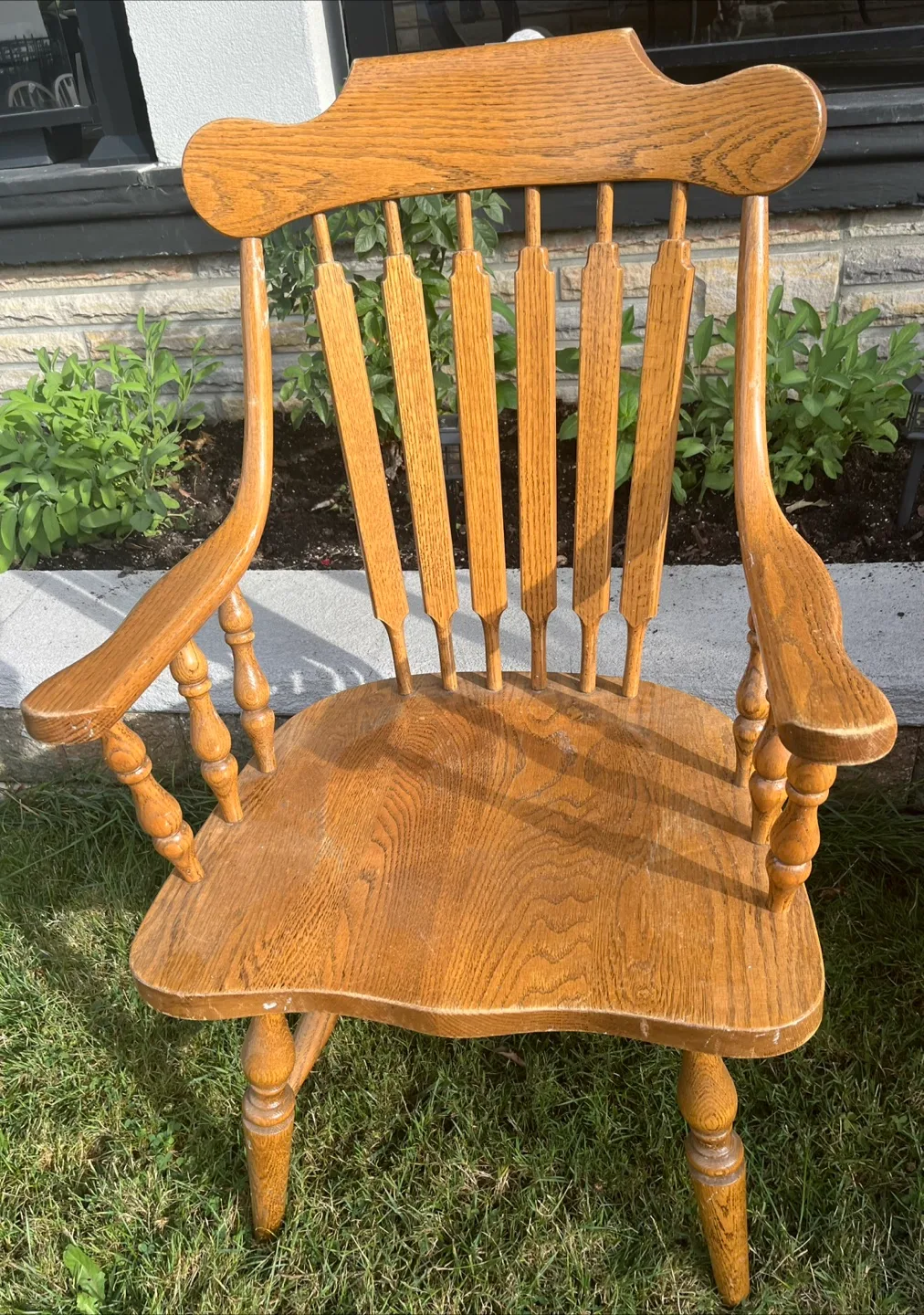 Vintage Wooden Oak Arm Chairs image indicator(2)