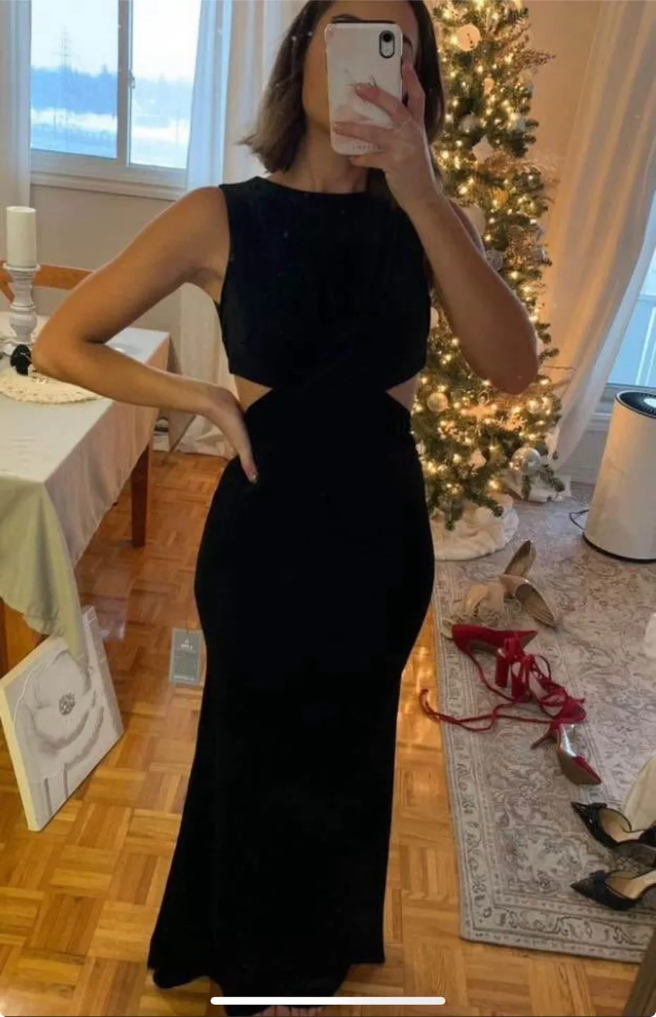 Le Chateau Black Velvet Dress - XS thumbnail