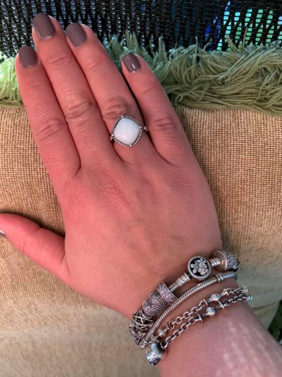 Pandora Silver Ring with White Stone - Size 54 - photo 4