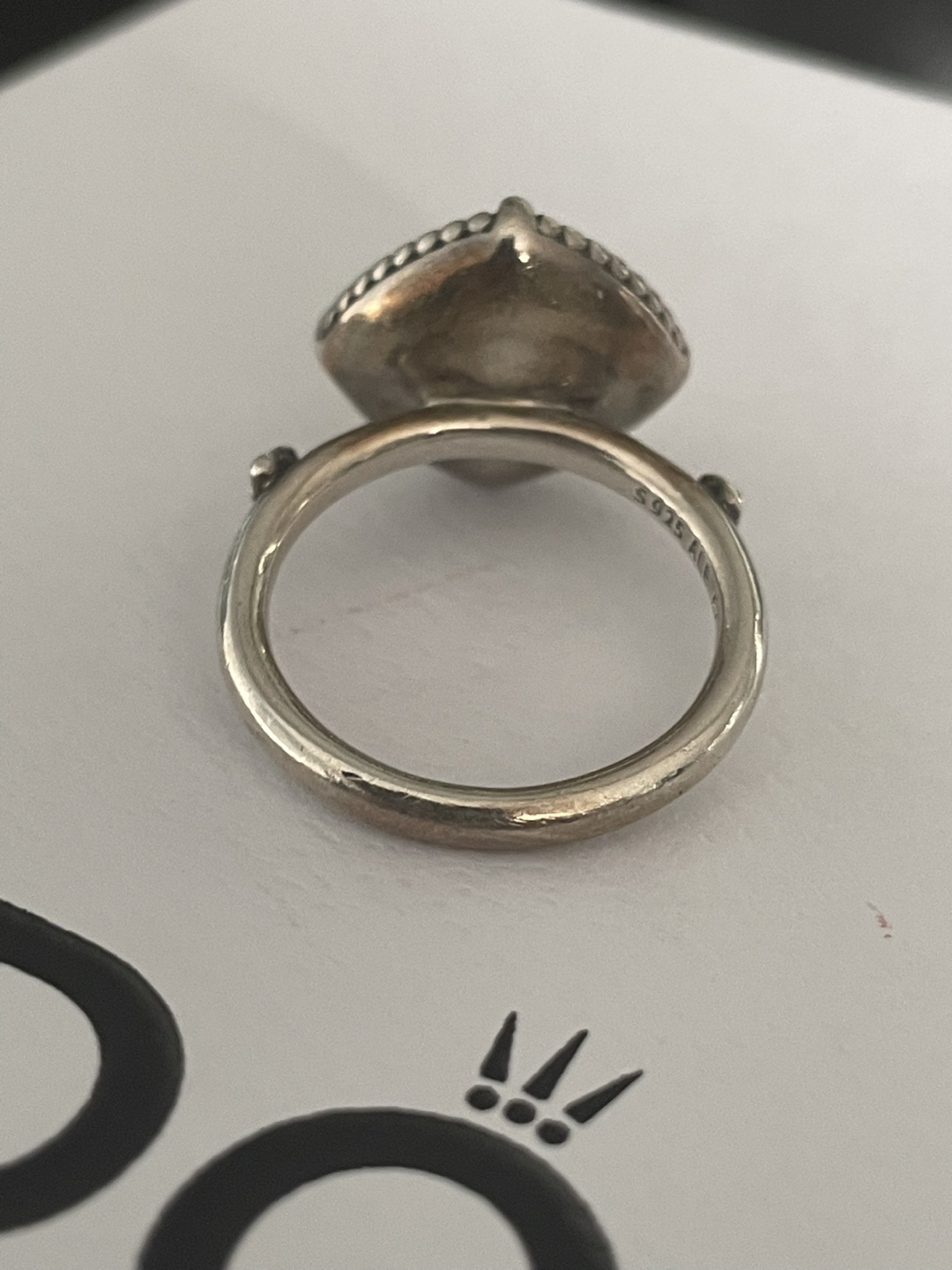 Pandora Silver Ring with White Stone - Size 54 - photo 3