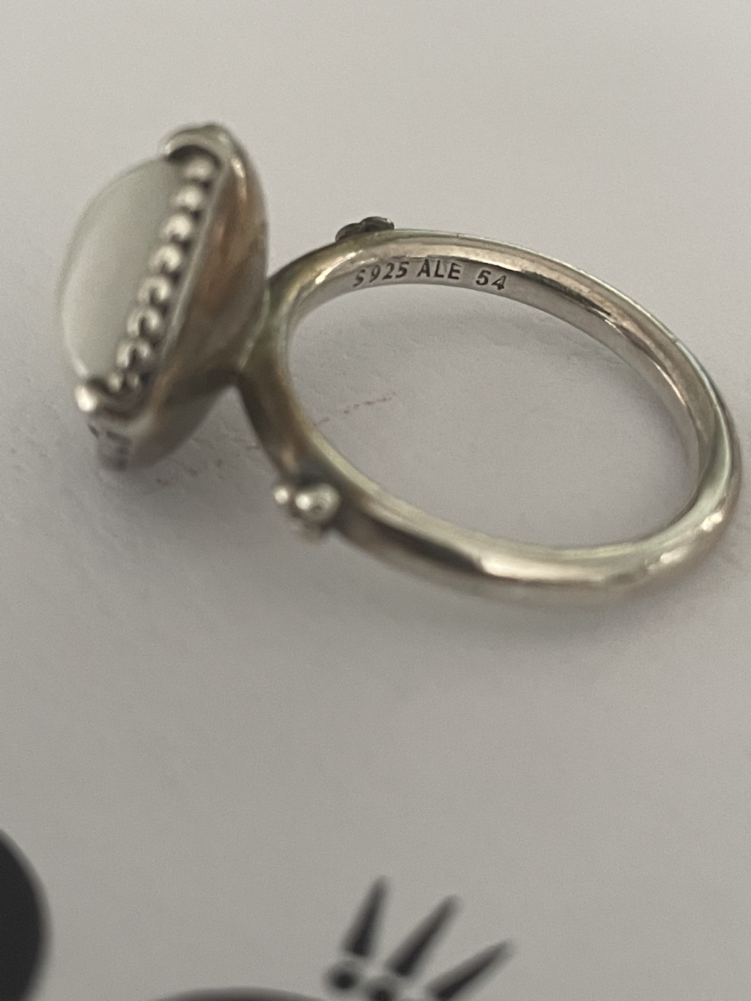 Pandora Silver Ring with White Stone - Size 54 - photo 2