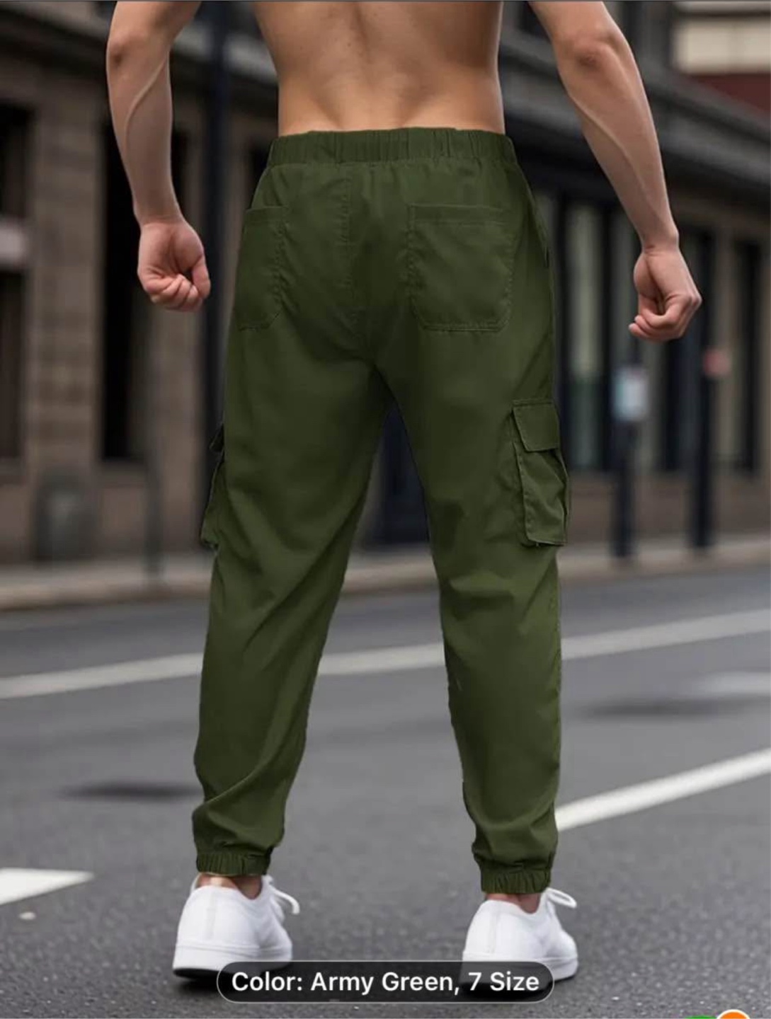 Men's Casual Cargo Pants with Multiple Pockets - photo 4