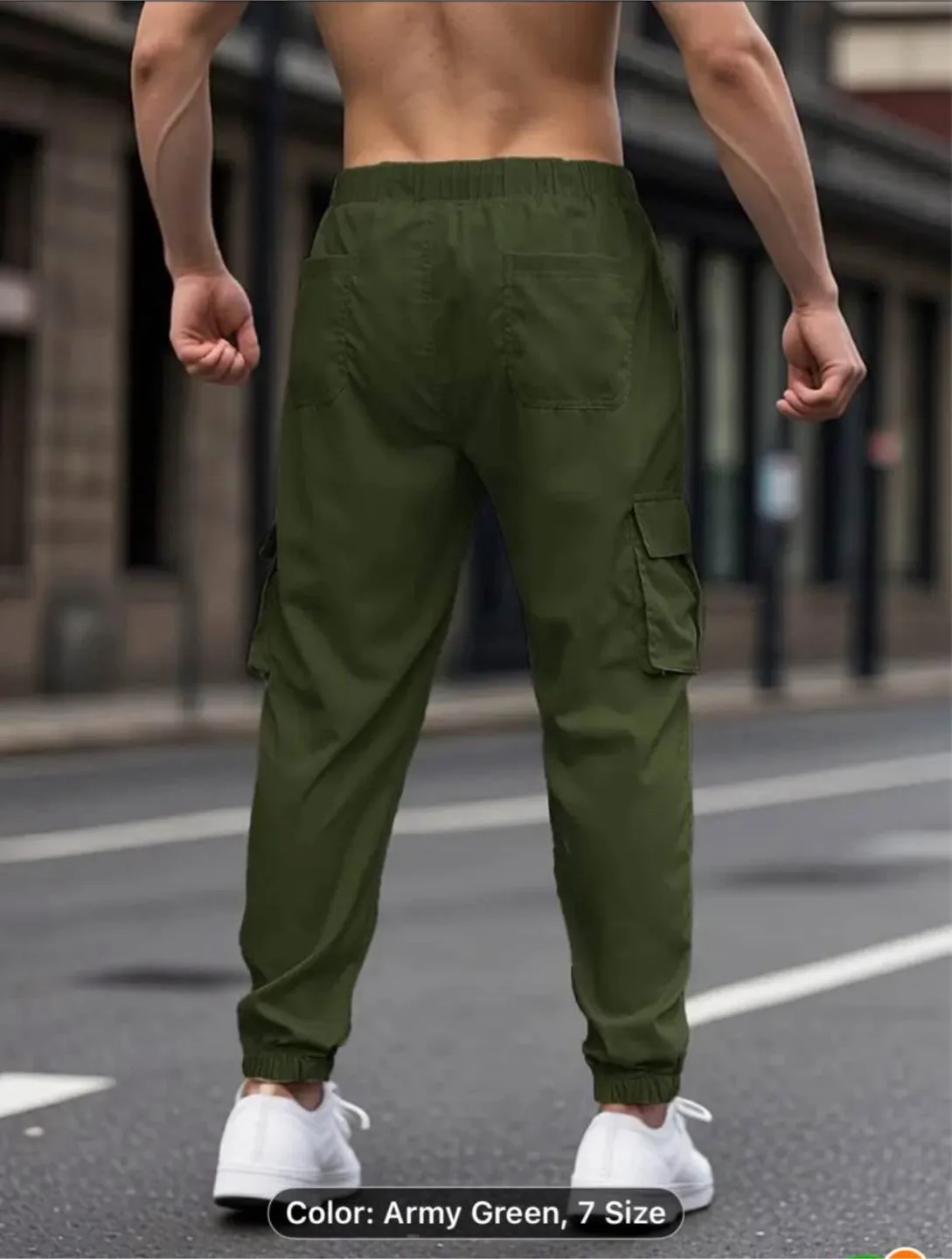 Men's Casual Cargo Pants with Multiple Pockets image indicator(4)