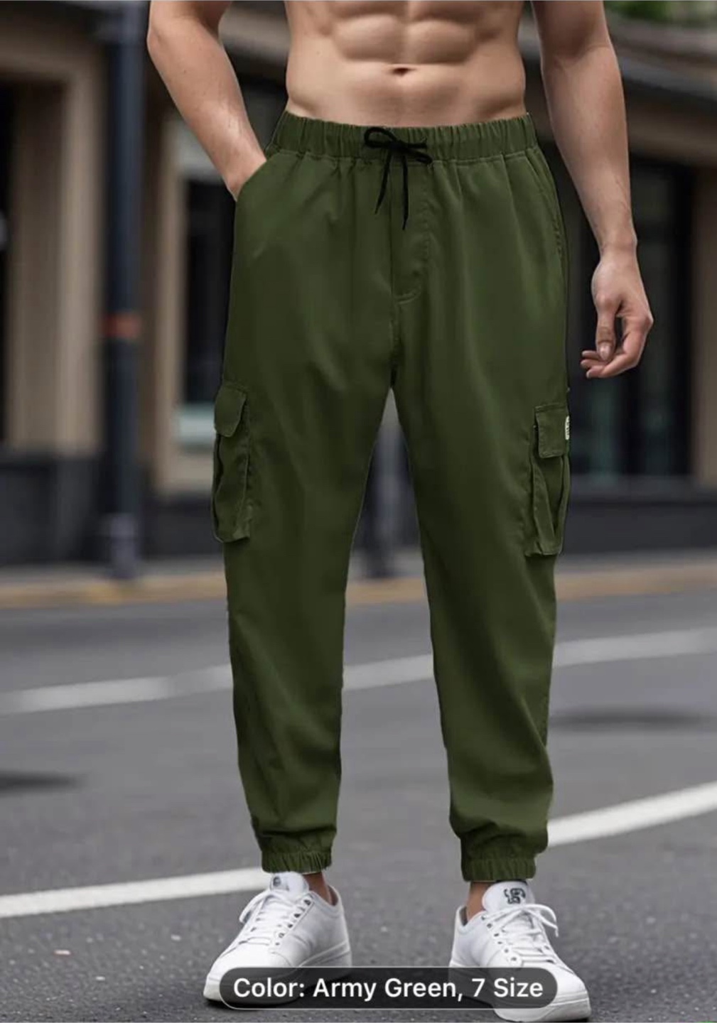 Men's Casual Cargo Pants with Multiple Pockets