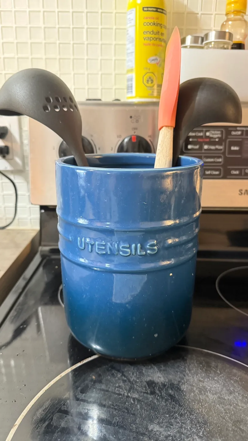 Blue Stoneware Utensil Holder thumbnail