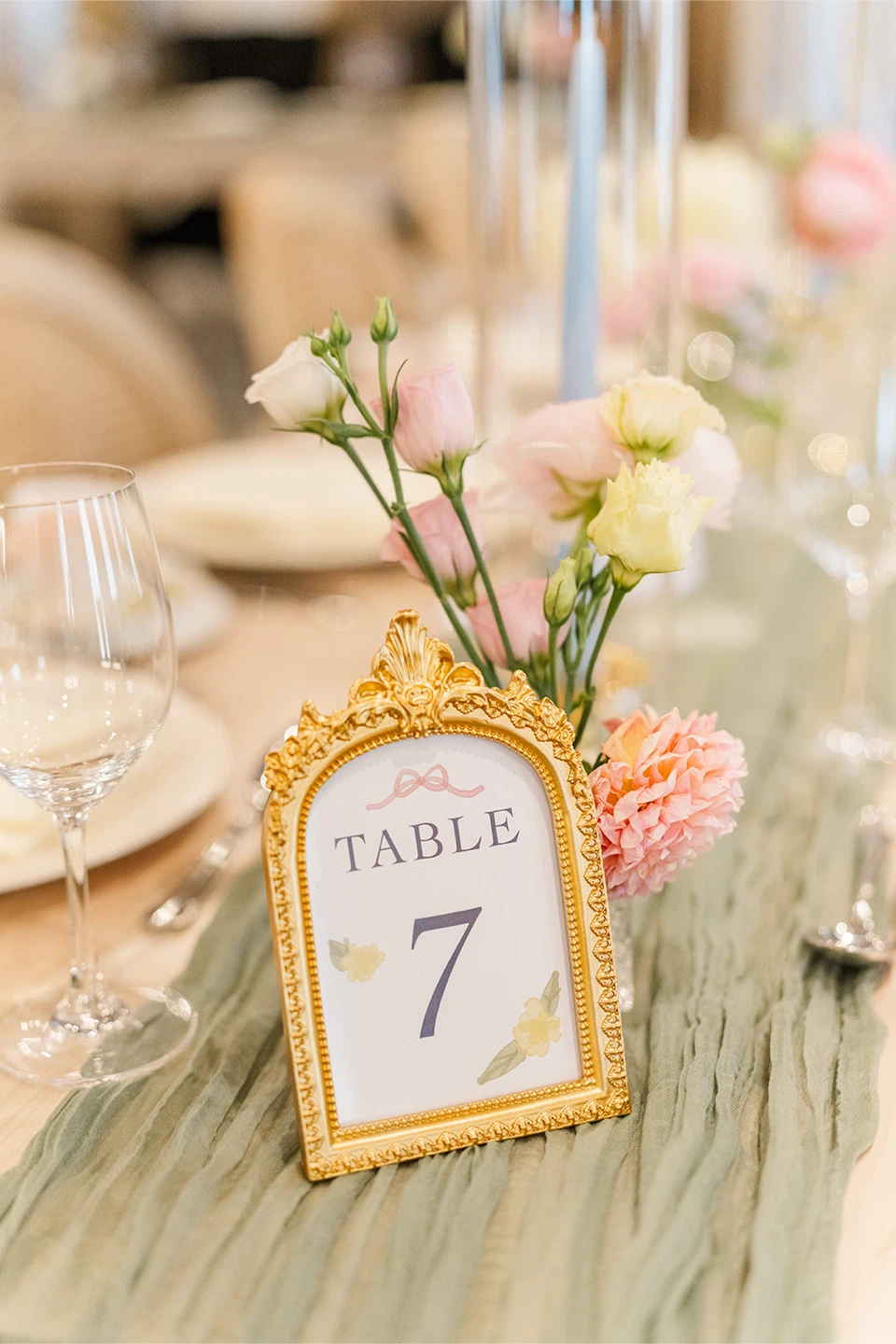 Gold Table Number Frames for Wedding