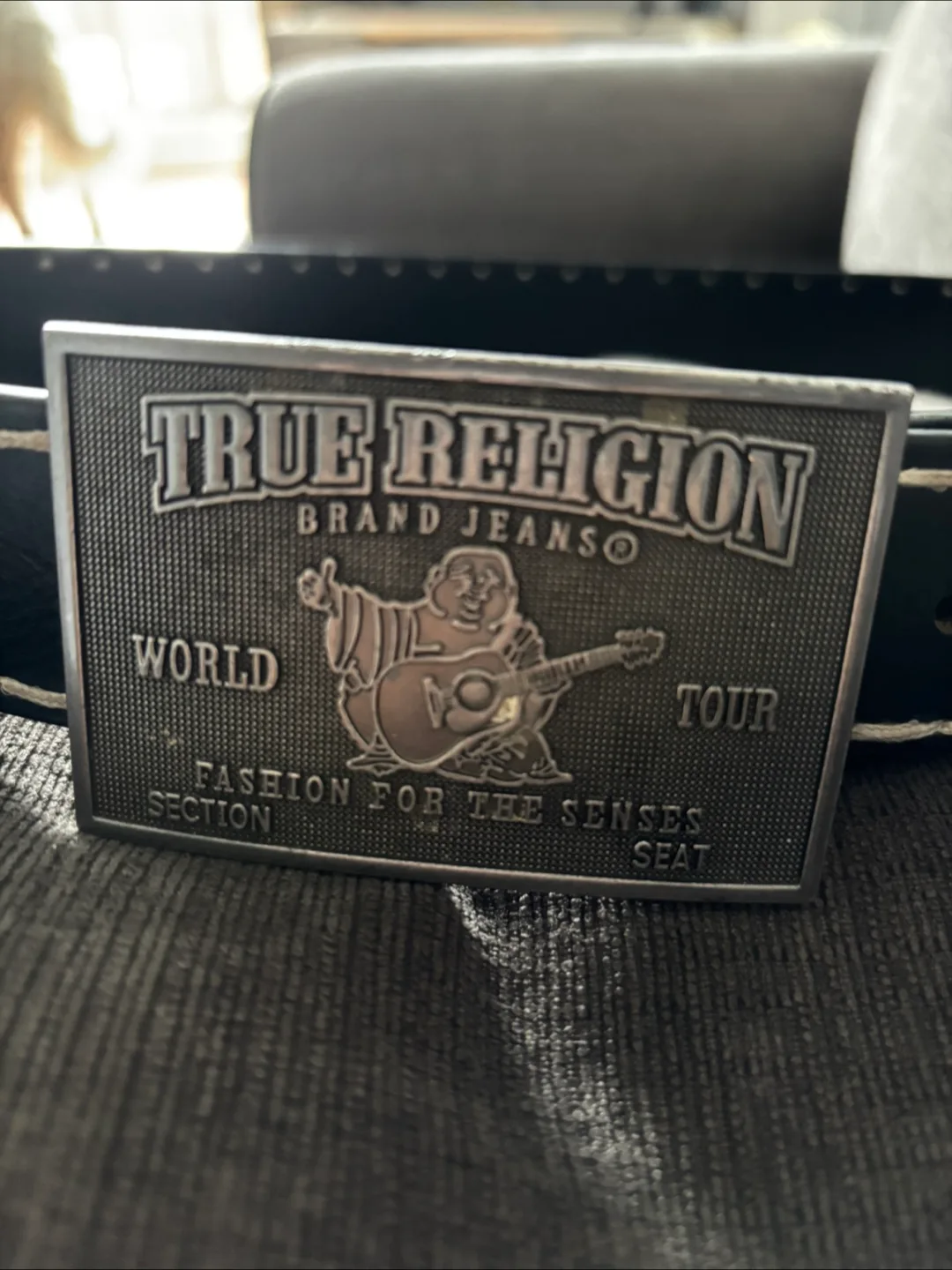 True Religion Black Leather Belt thumbnail