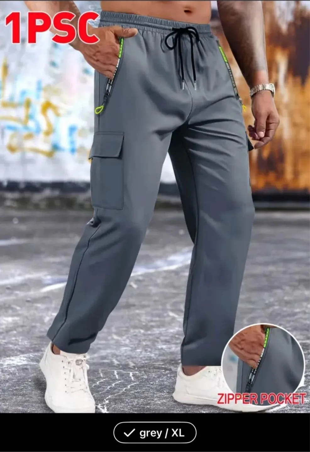 1pc Men's Fashion Solid Color Pants image indicator(2)