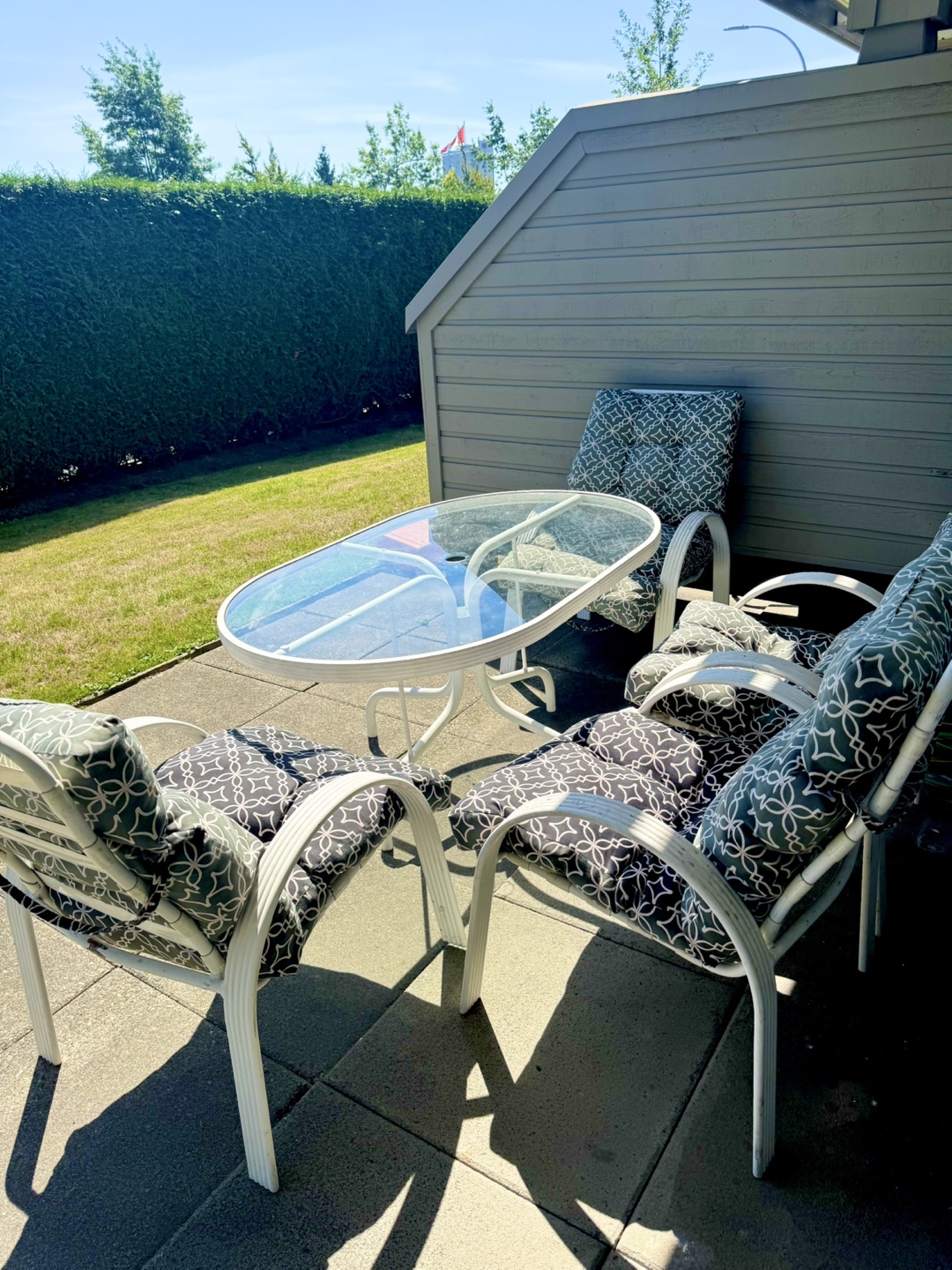 Patio Set - Glass Table & 4 Cushioned Chairs - photo 2
