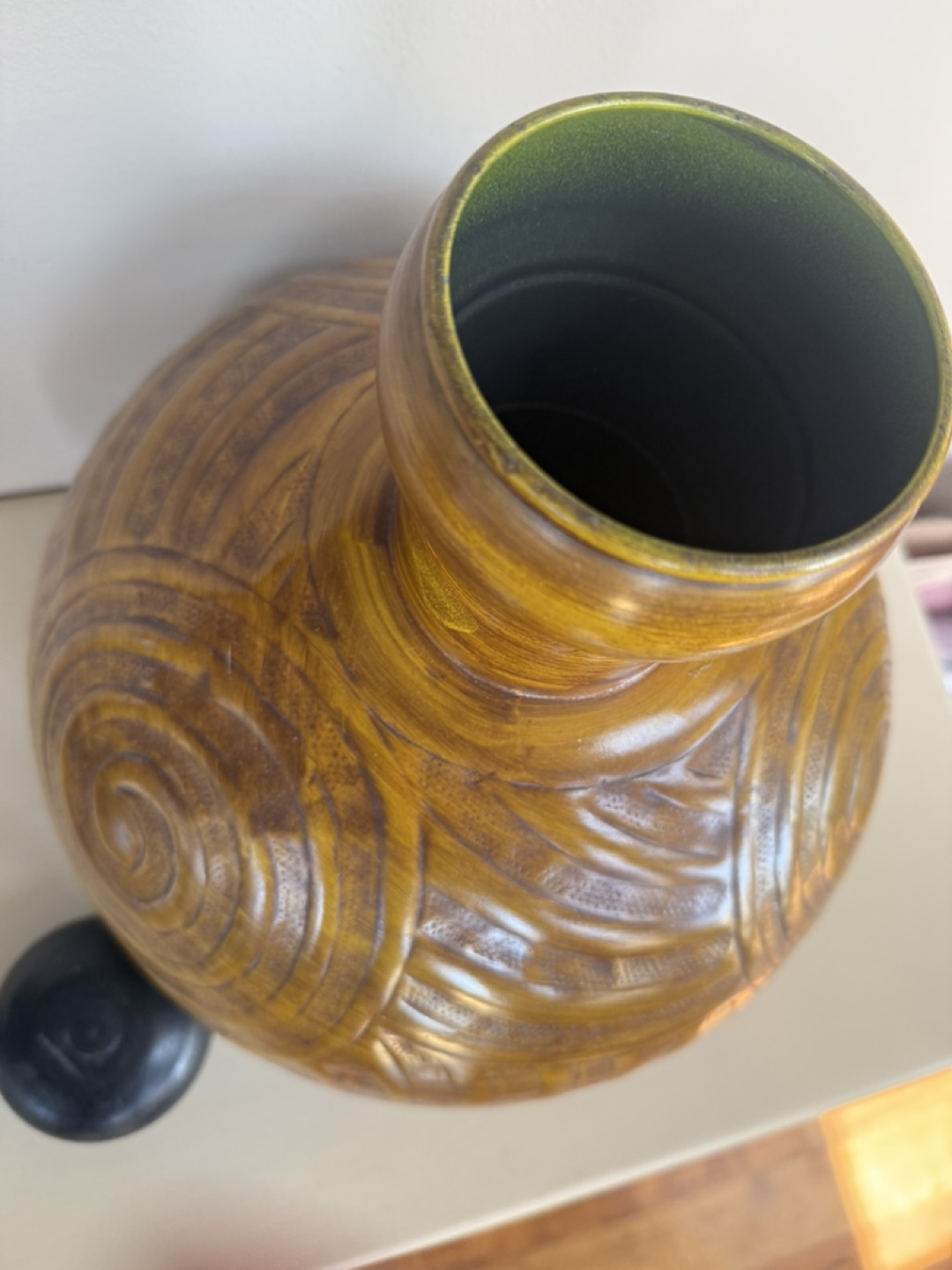 Decorative Brown Metal Vase with Lid - photo 3