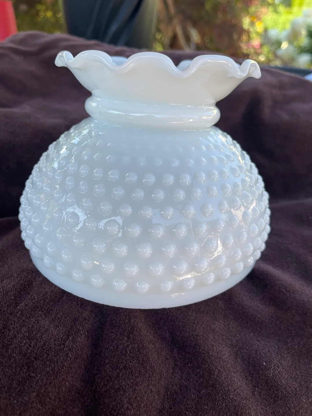 Vintage White Hobnail Glass Lamp Shade thumbnail