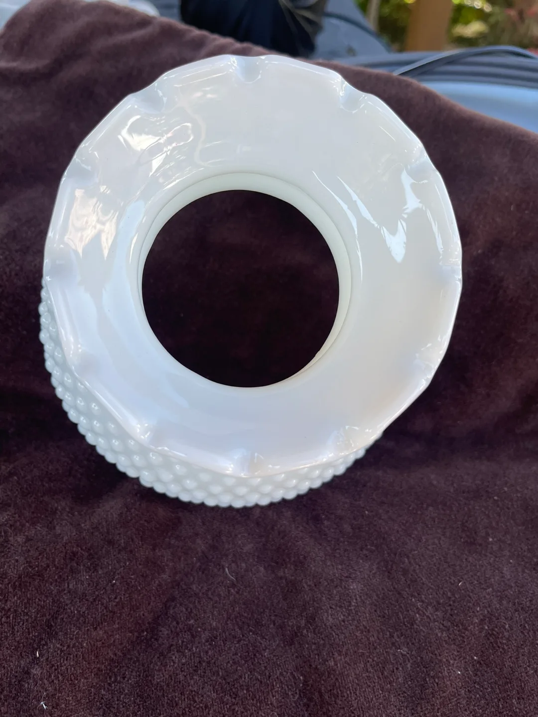 Vintage White Hobnail Glass Lamp Shade image indicator(3)