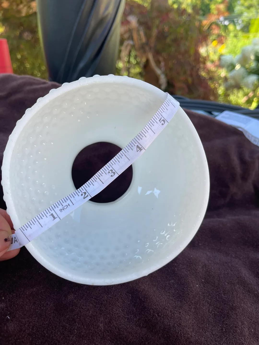 Vintage White Hobnail Glass Lamp Shade image indicator(2)