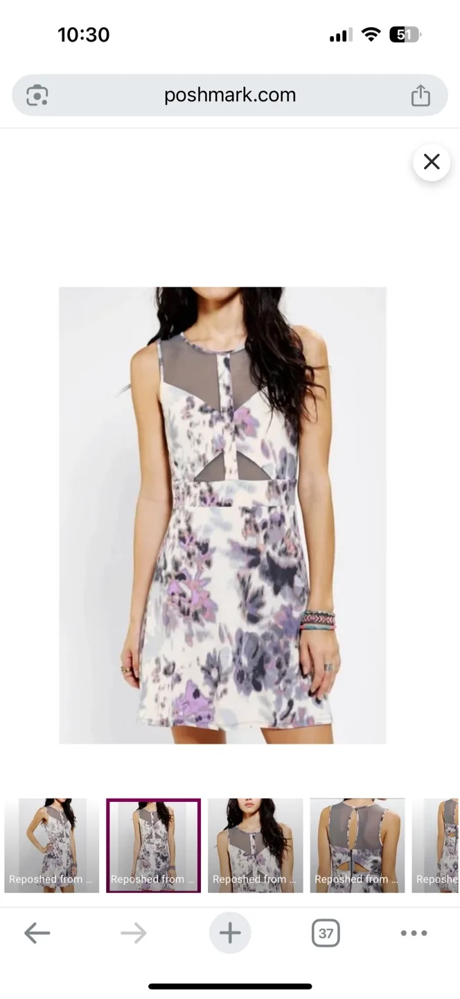Anthropologie Watercolour Mesh Cutout Dress image indicator(3)