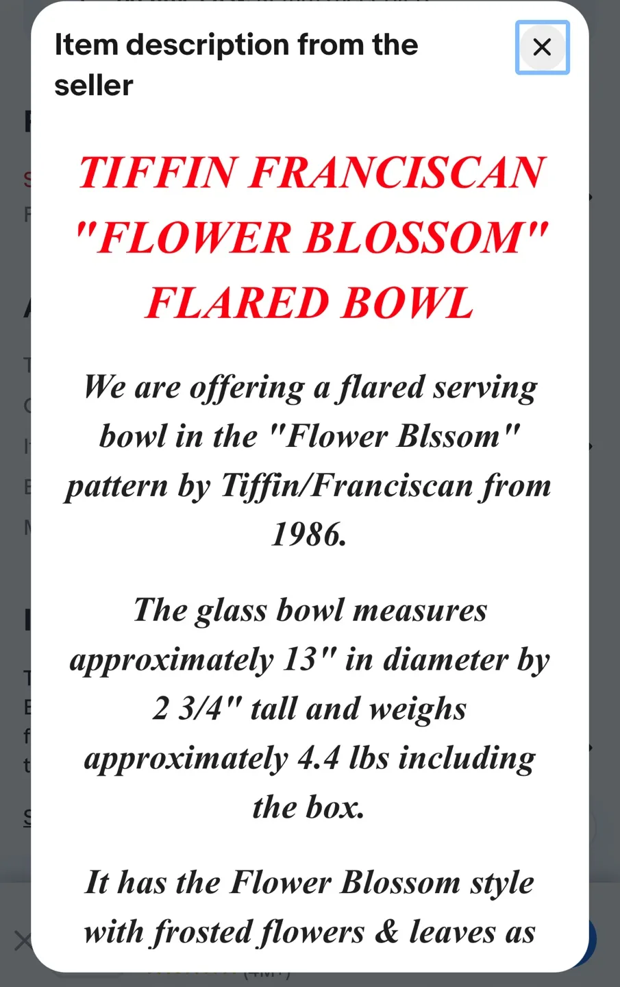 Tiffin Franciscan Flower Blossom Flared Bowl image indicator(3)