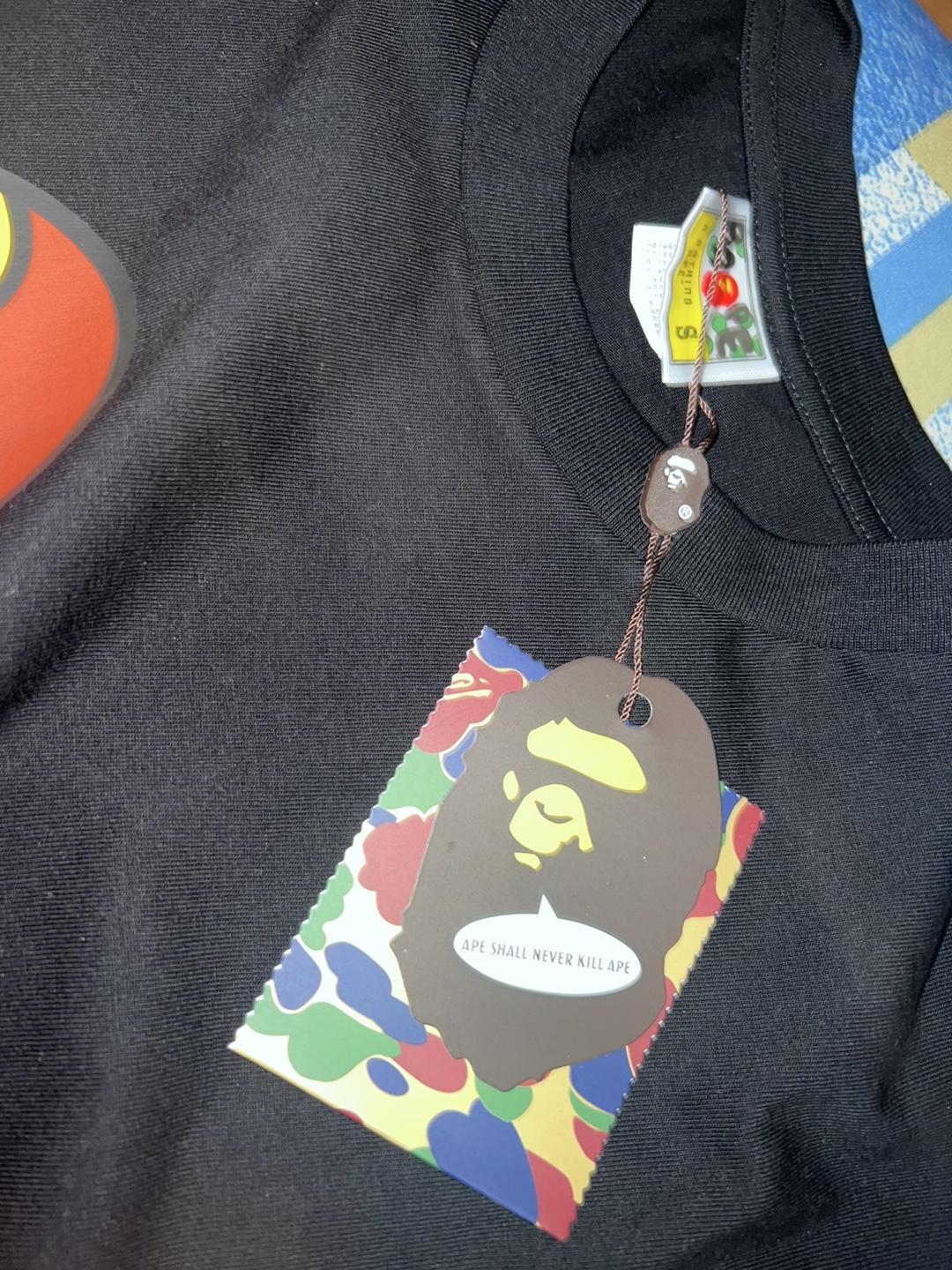 BAPE Black T-Shirt with Camo Design - photo 3