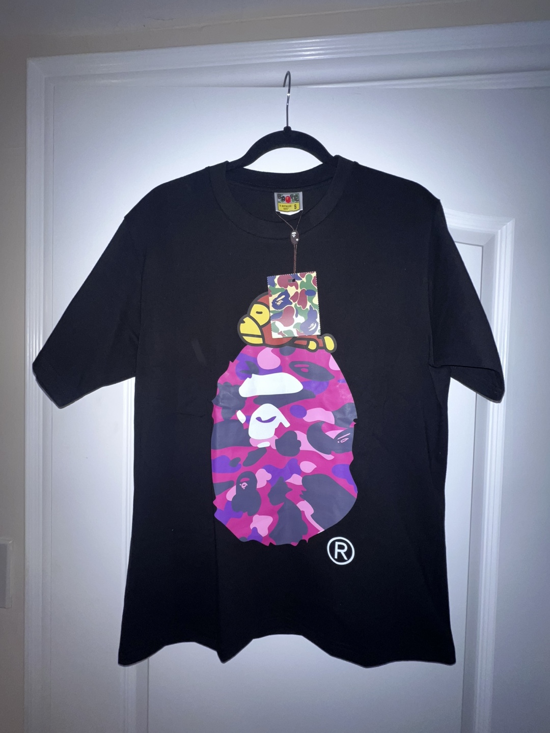 BAPE Black T-Shirt with Camo Design
