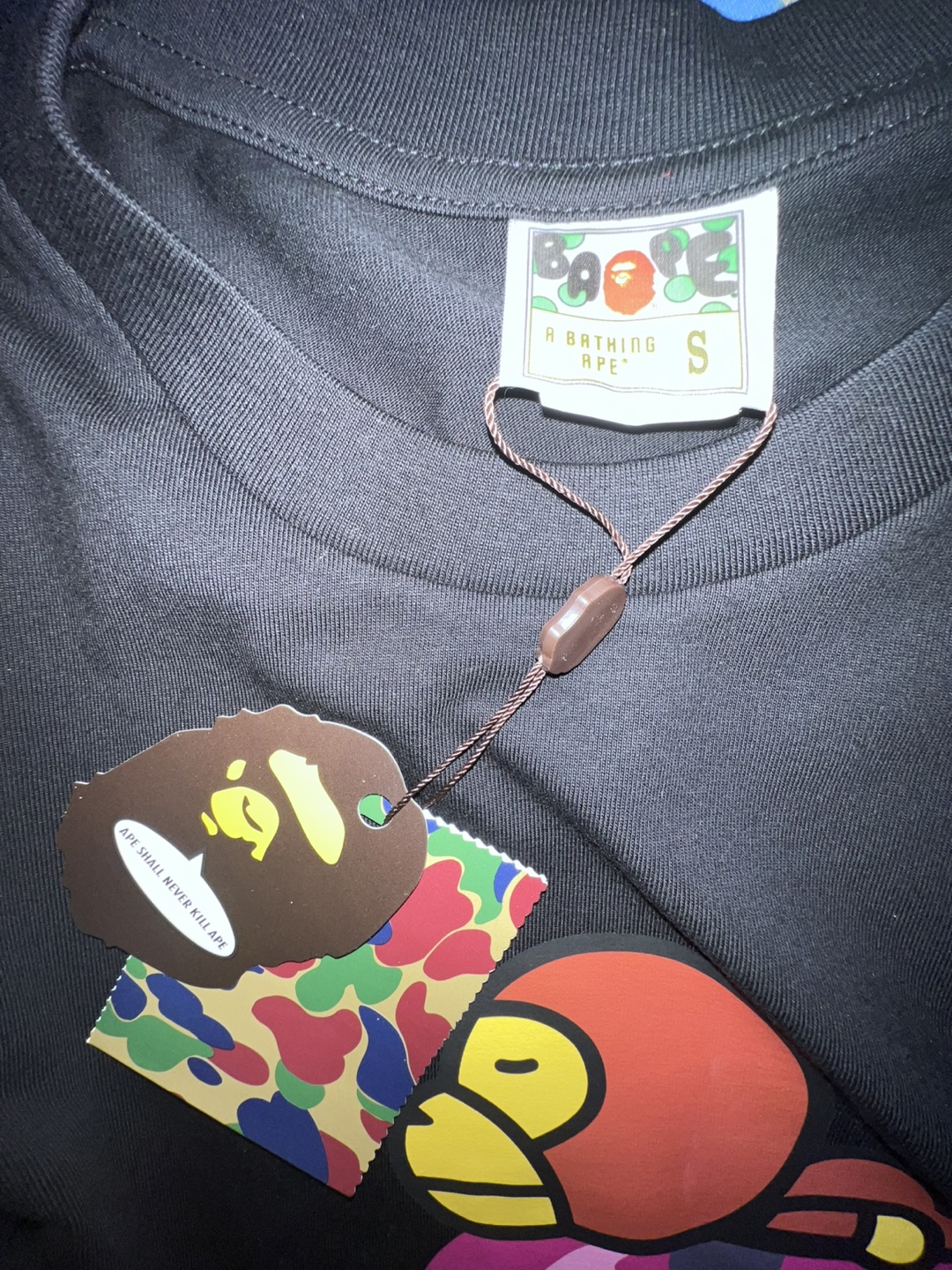 BAPE Black T-Shirt with Camo Design - photo 4