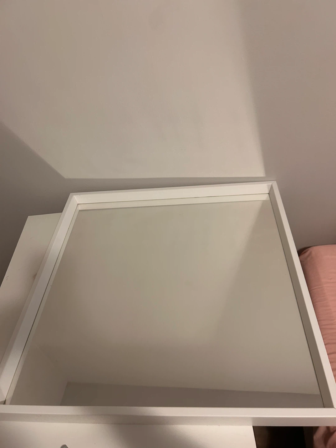 White Framed Square Mirror - photo 2