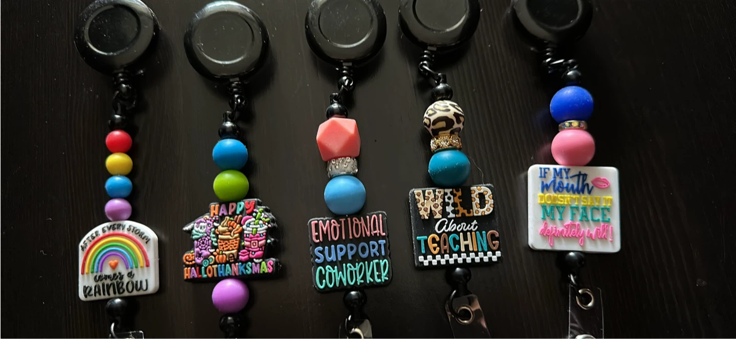 Handmade Beaded Badge Reels - Nurse/Teacher - photo 3