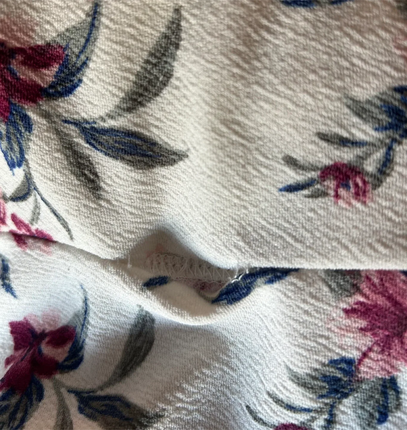 Floral Dress - White with Burgundy Flowers image indicator(2)