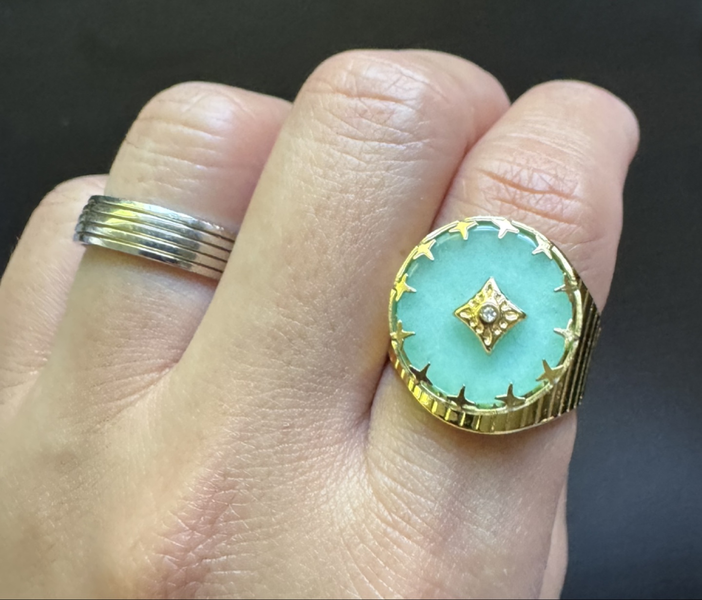 Fashion Jade Ring - Gold - photo 2