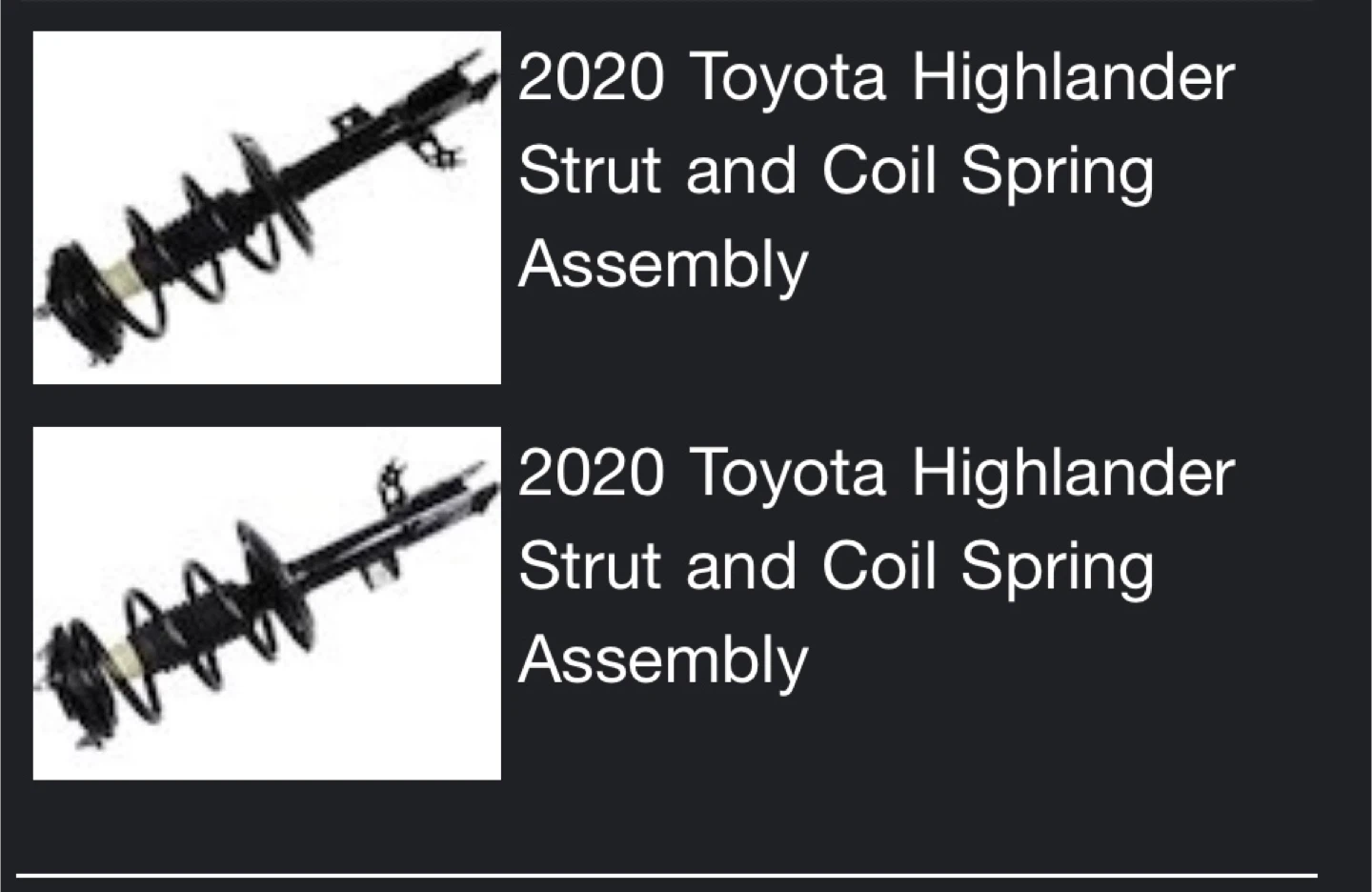 New struts 2020 Toyota Highlander - photo 2