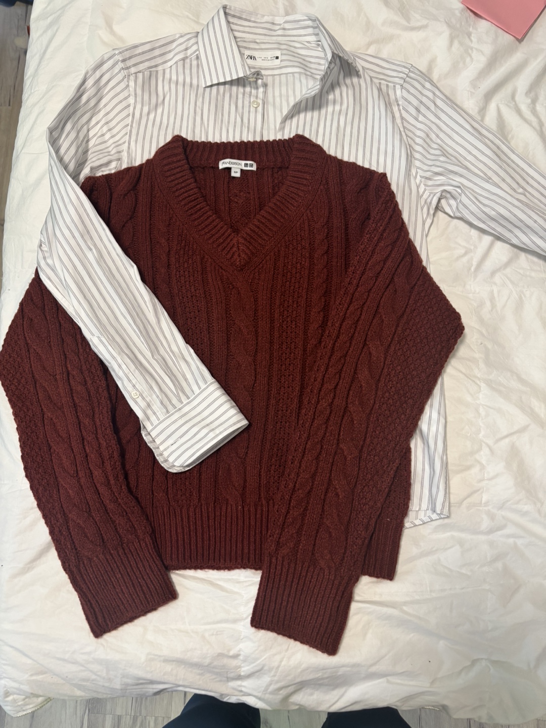Sweater + shirt
