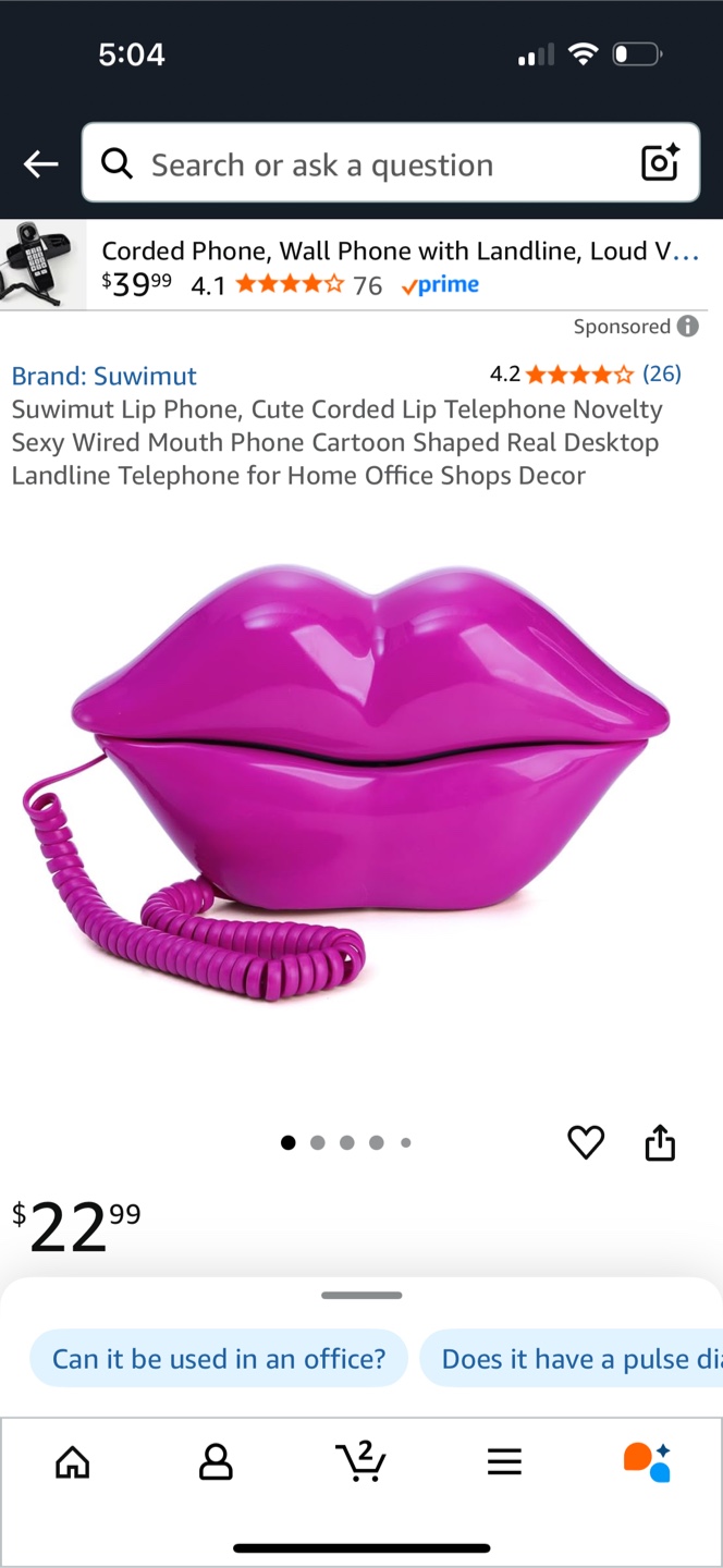 Lip Phone - Novelty Pink Telephone - photo 3