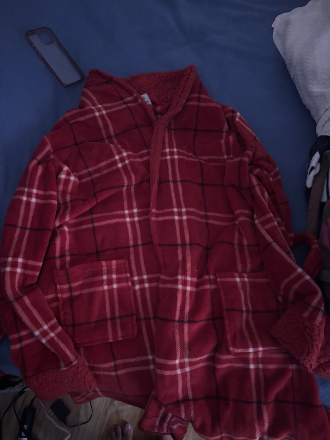 Martha Stewart Red Plaid One Size Robe