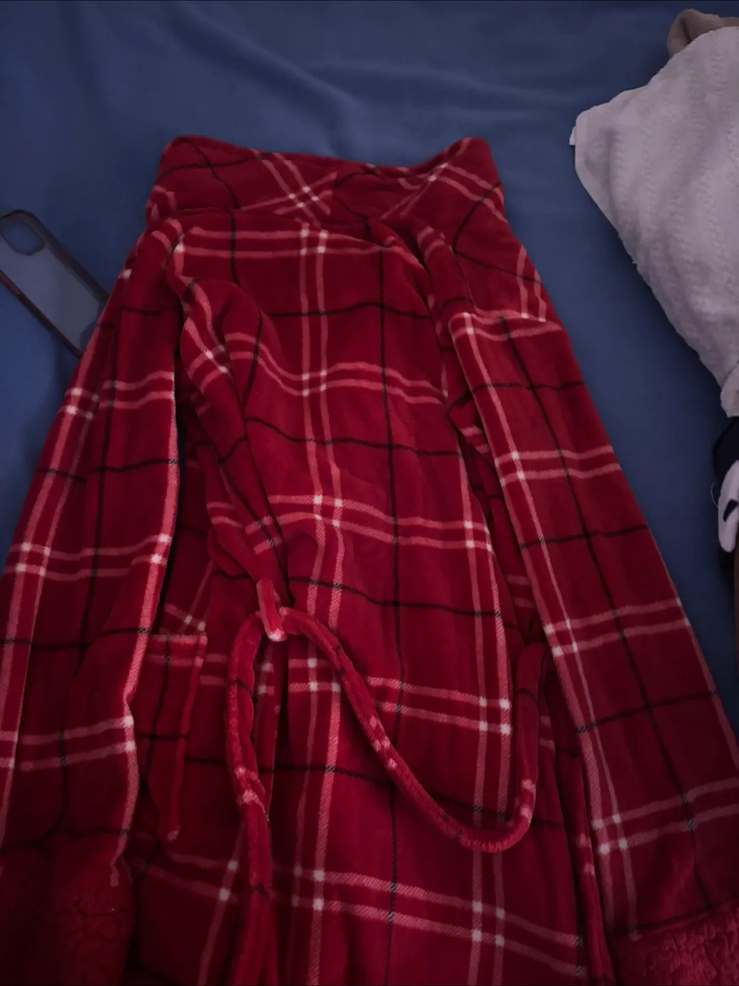 Martha Stewart Red Plaid One Size Robe image indicator(2)