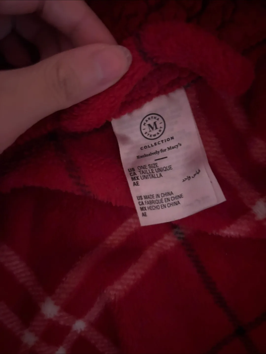 Martha Stewart Red Plaid One Size Robe image indicator(3)