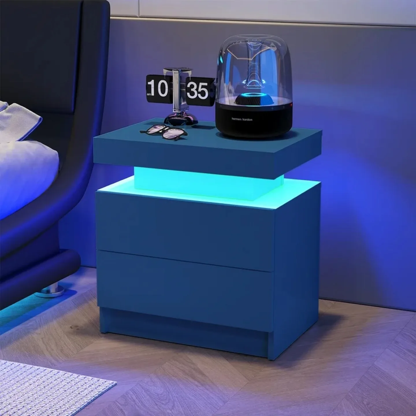 LED Nightstand with Drawers image indicator(2)