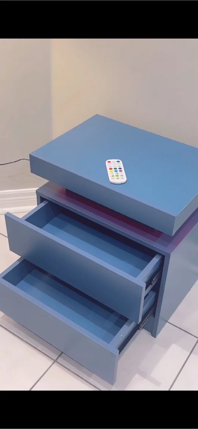 LED Nightstand with Drawers image indicator(3)