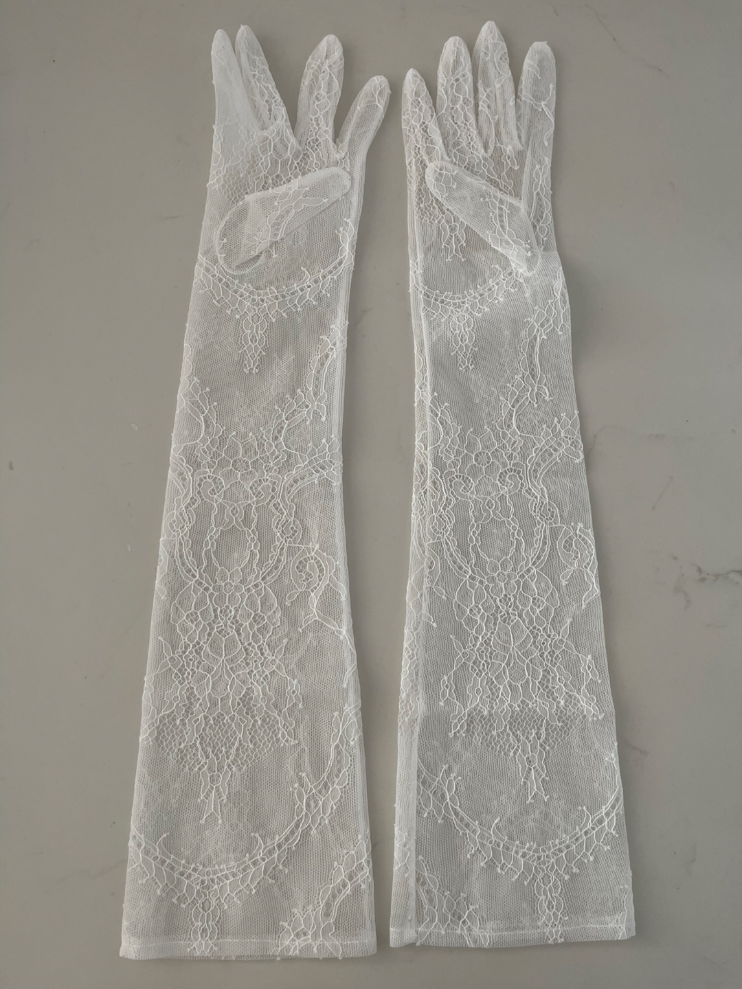 Wedding hand made Lace Gloves - White