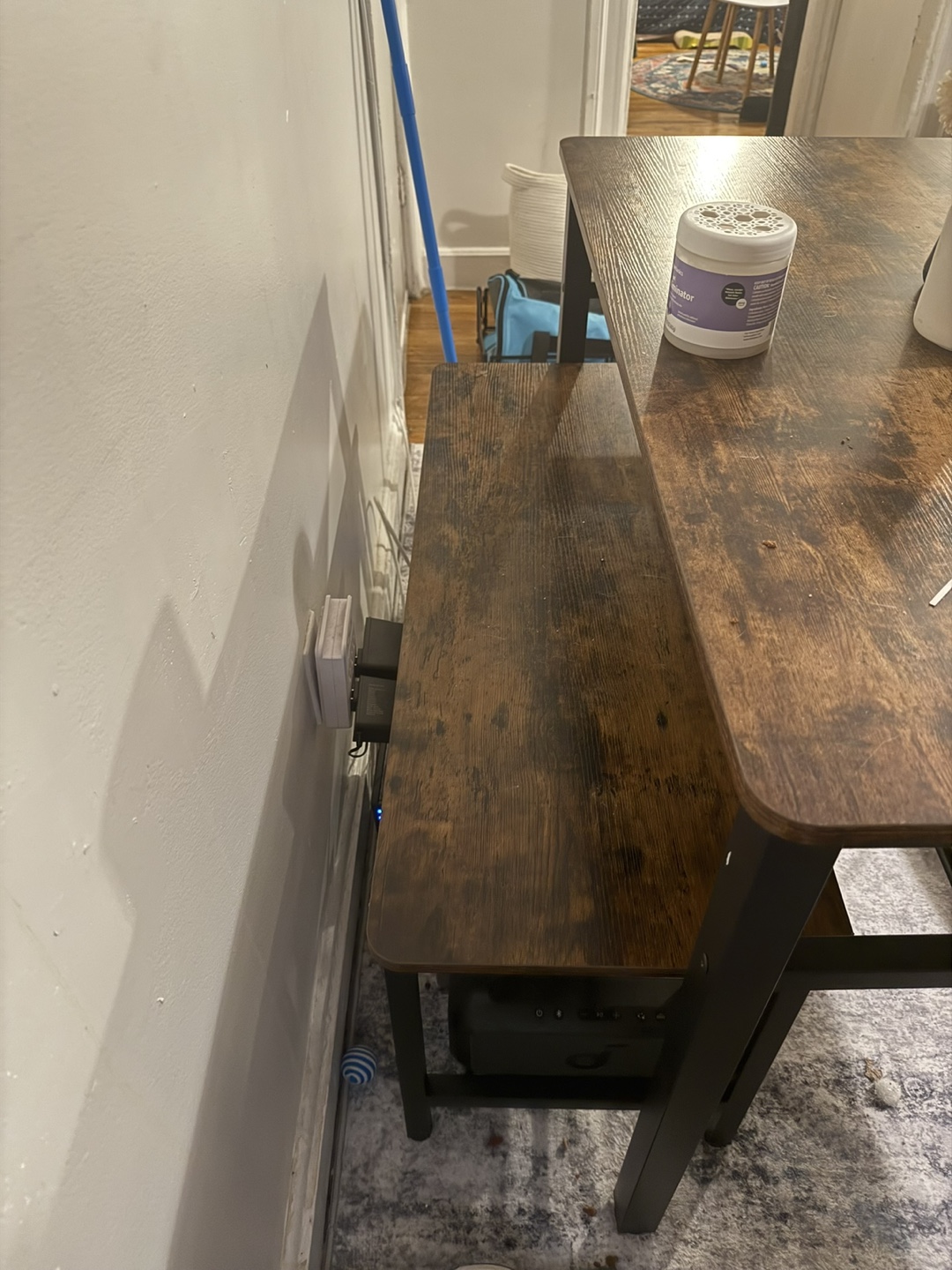 Dining Table Set with Bench, Rustic Brown - photo 4