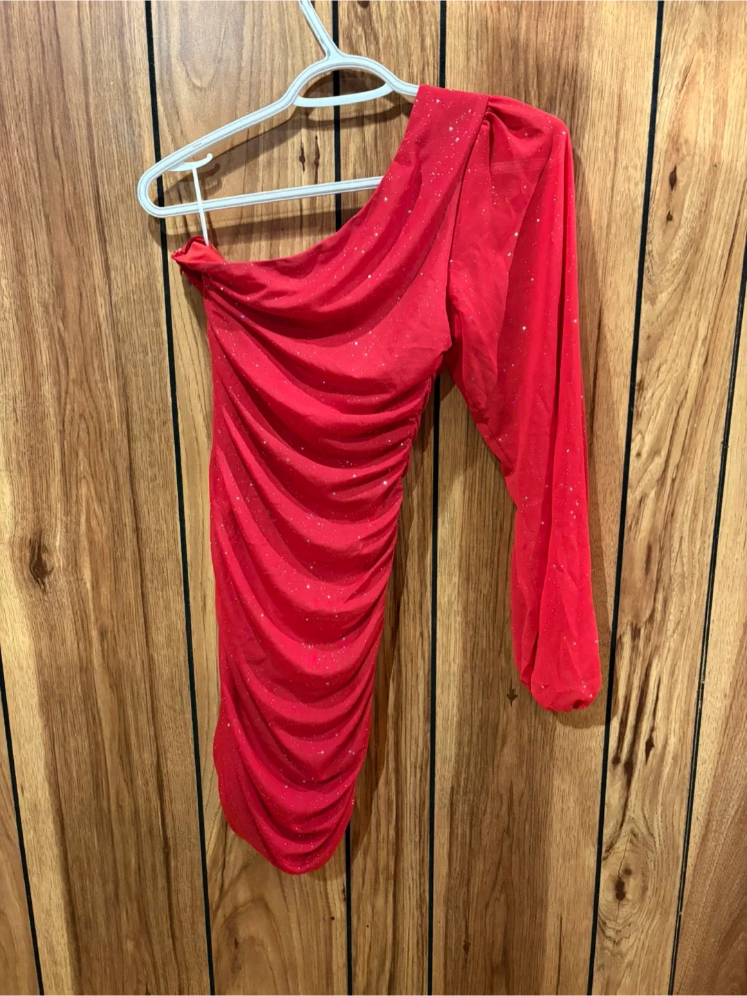One Shoulder ruched dress (New)(Small) thumbnail