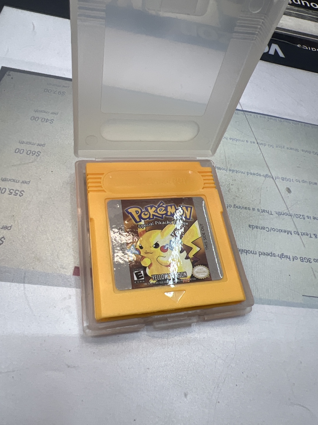 Pokemon Yellow Version Gameboy Game