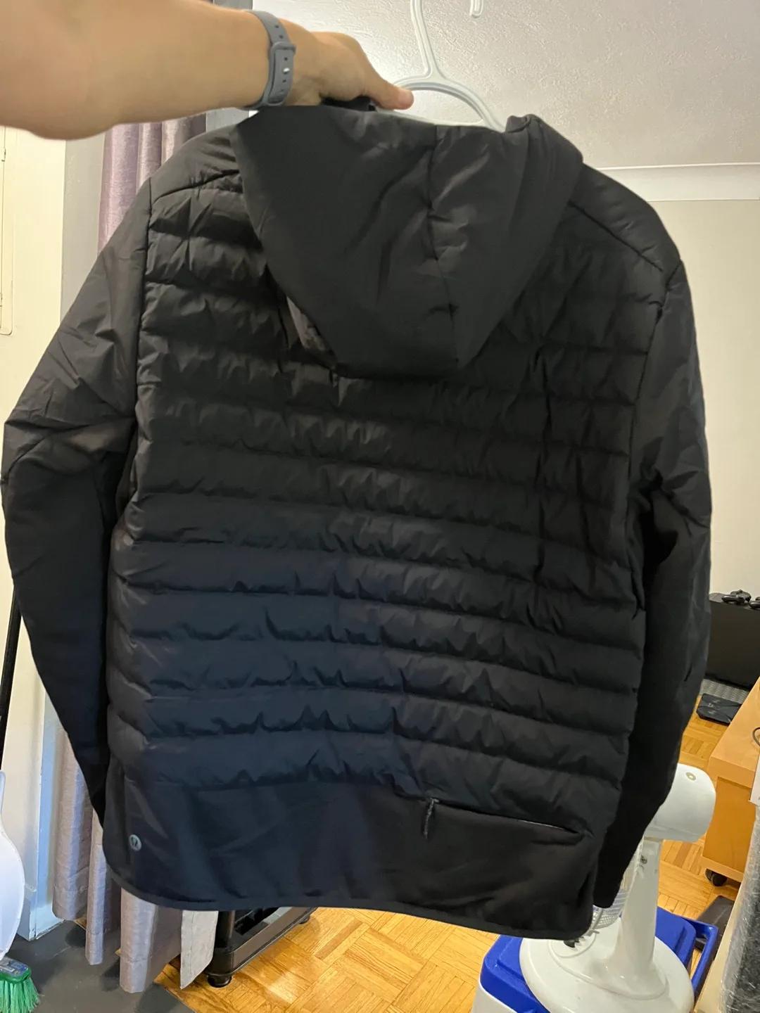 Lululemon Down for It All Hoodie size Medium- Black image indicator(2)