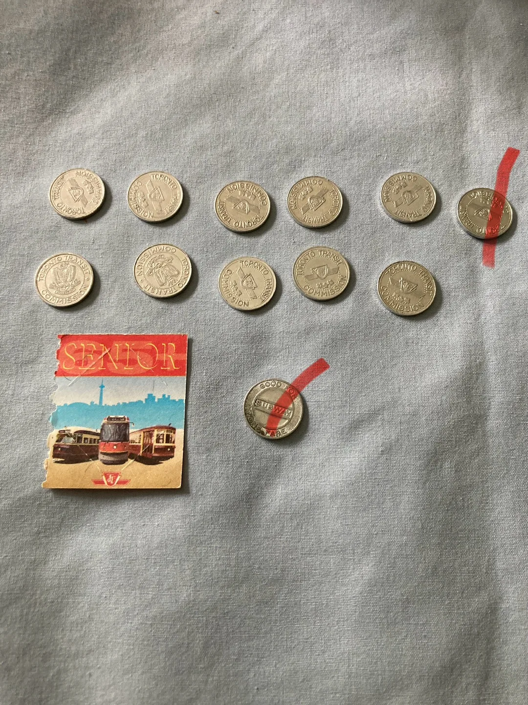 Vintage Toronto Transit Commission Tokens & Senior Pass thumbnail