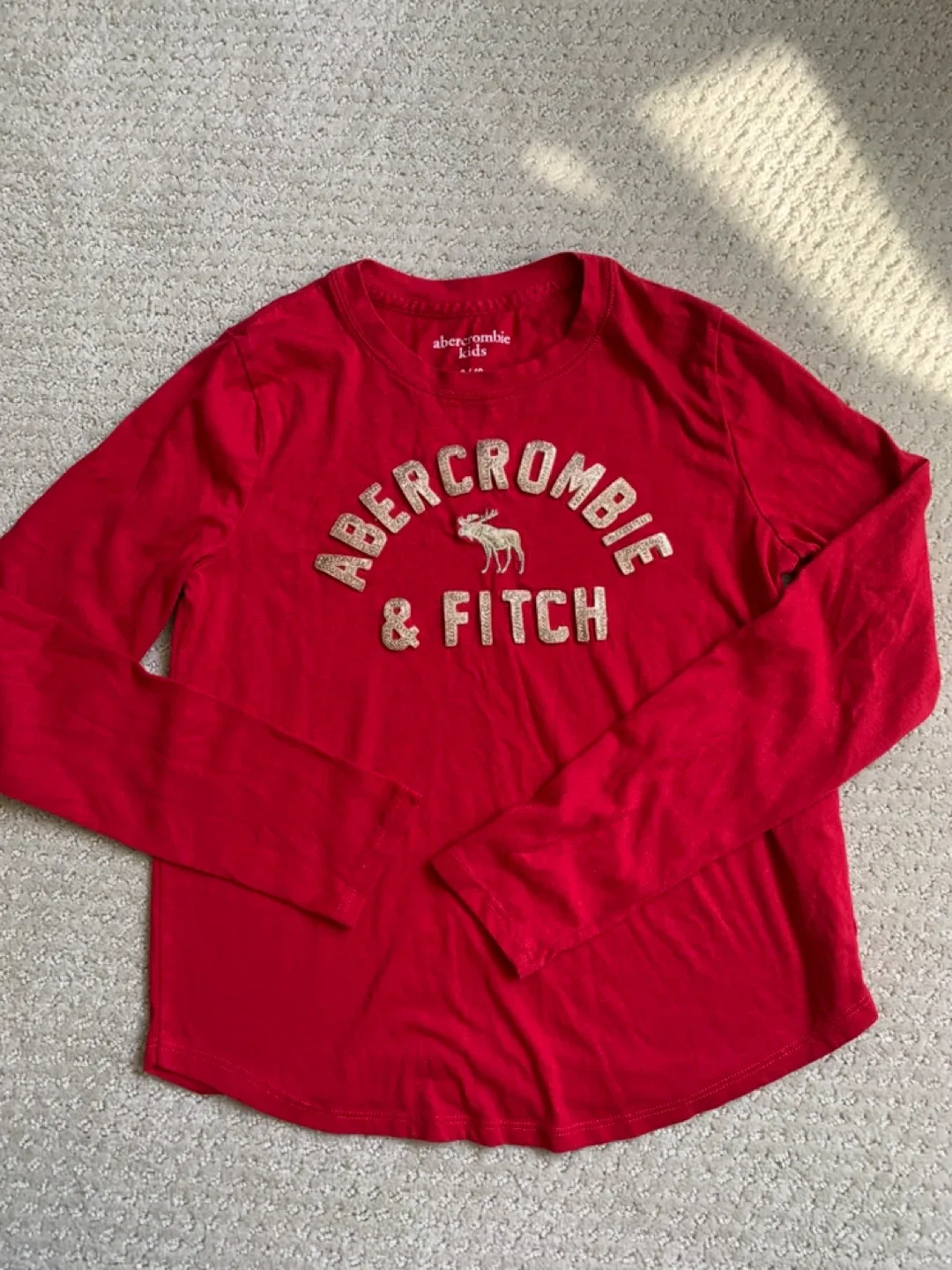 Abercrombie Kids Red Long Sleeve Shirt (Size 9/10) thumbnail
