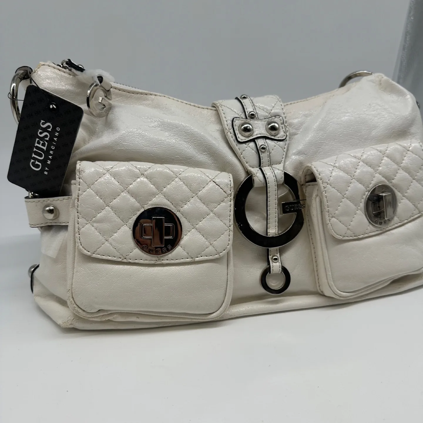 Guess by Marciano White Quilted Shoulder Bag image indicator(2)